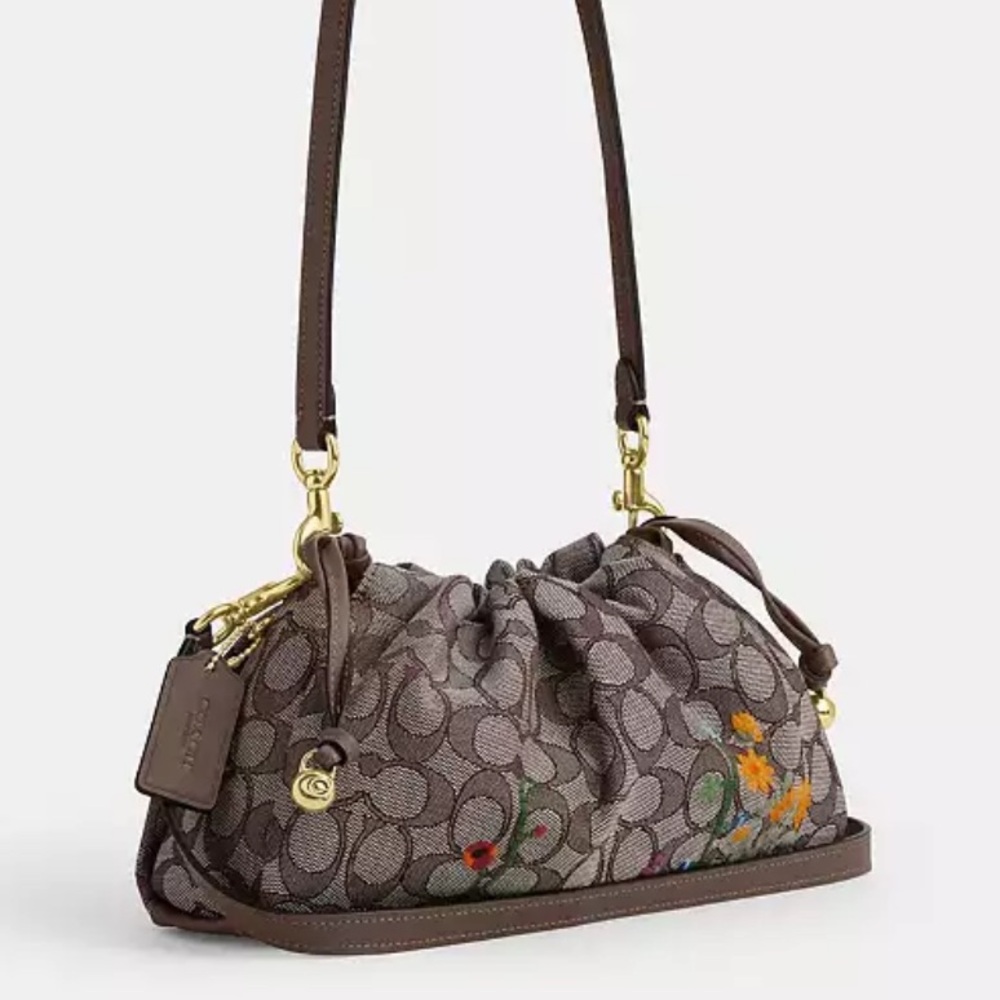 Faye Shoulder Bag
In Signature Jacquard With Floral Embroidery